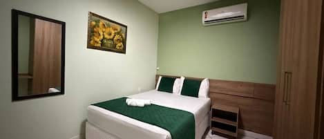 Desk, free WiFi, bed sheets