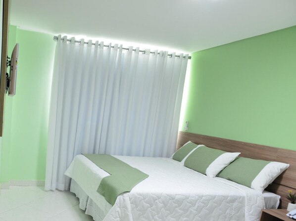 Desk, free WiFi, bed sheets