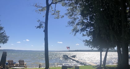 One-bedroom cabin on Lake Leelanau. Sunset view. Pet considered.