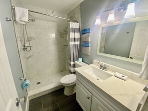 Hair dryer, towels