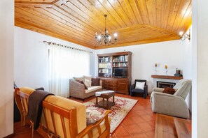 TV, fireplace, foosball, table tennis