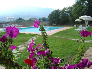 Piscine extérieure en saison