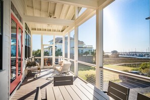 Outdoor dining - Red Sunset | Sunset View Private Pool (Folly Beach)
