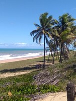 On the beach, white sand