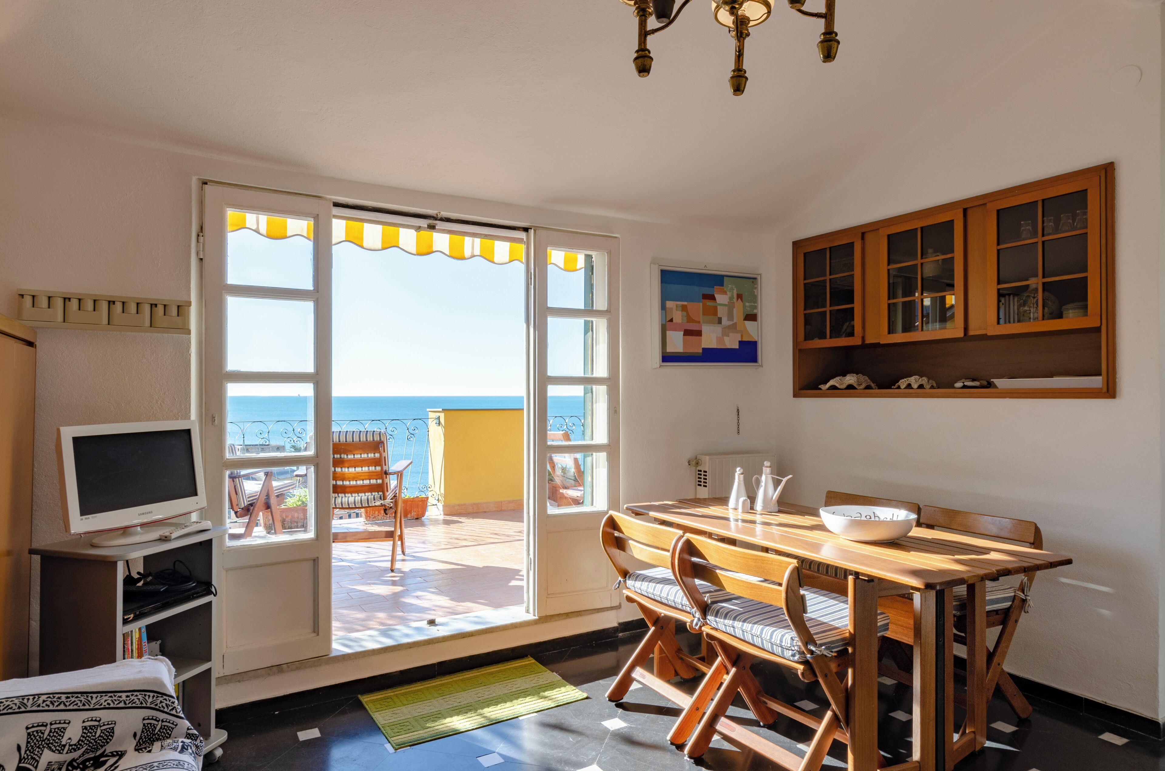 Apartment, 1 Double Bed with Sofa bed, Terrace, Sea View | Living area