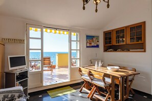 Apartment, 1 Double Bed with Sofa bed, Terrace, Sea View | Living area | 32-inch flat-screen TV with cable channels