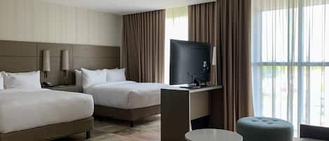Studio, 2 Queen Beds, Non Smoking, City View | In-room safe, laptop workspace, blackout drapes, soundproofing