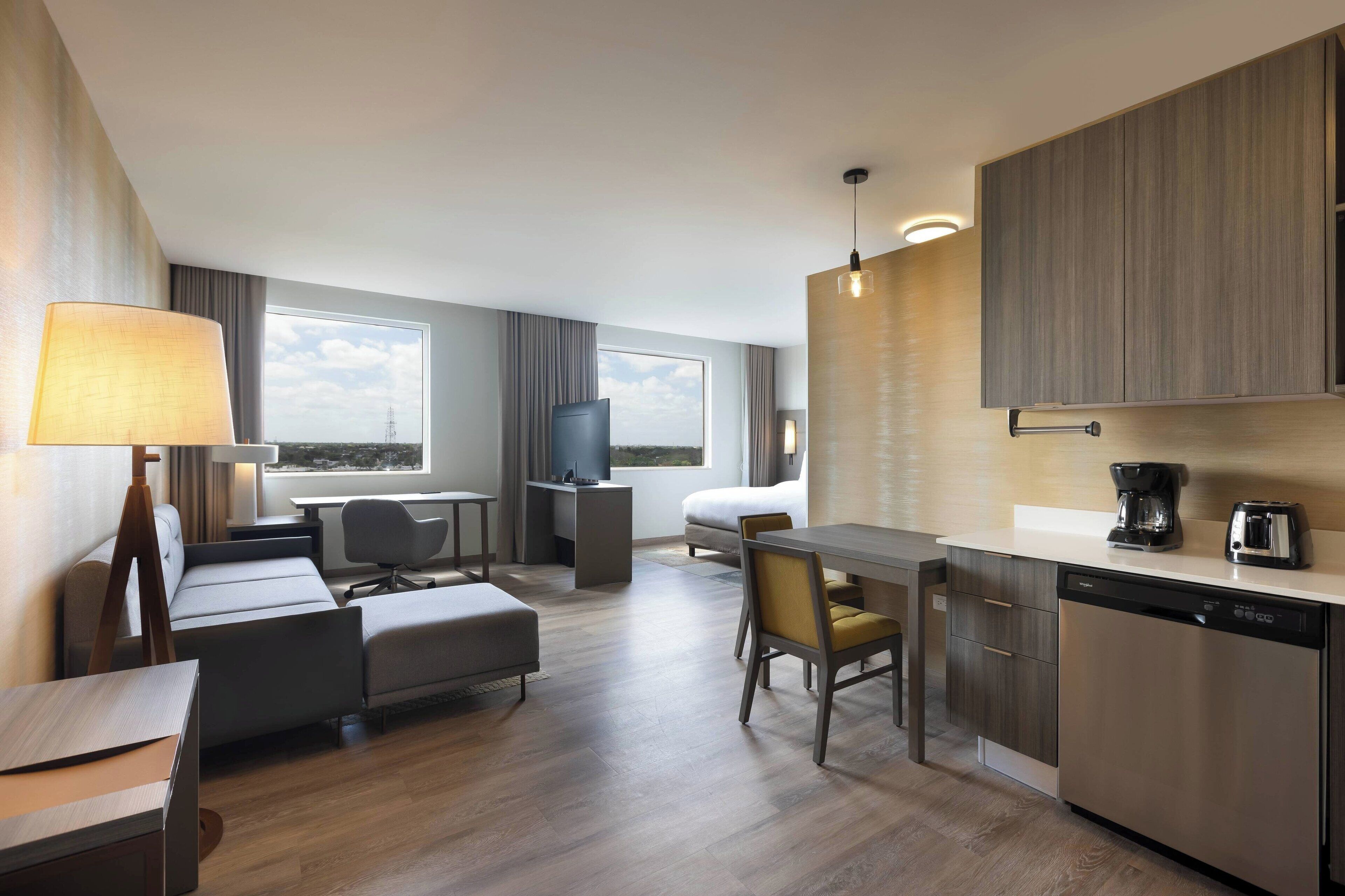 studio, 1 king bed with sofa bed, non smoking, city view | 1 bedroom, in-room safe, laptop workspace, blackout curtains