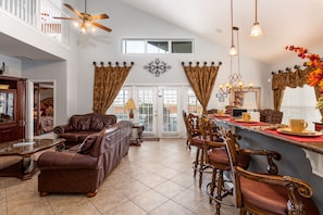 House, 6 Bedrooms (6.5 Bathrooms) | Living area | 55-inch LCD TV with cable channels, TV, DVD player