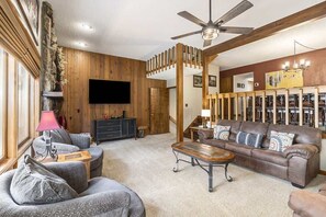 TV, fireplace, offices