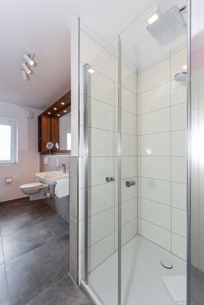 Dusche, Haartrockner, Handtücher