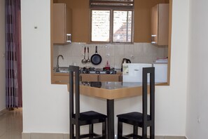 Fridge, microwave, freezer