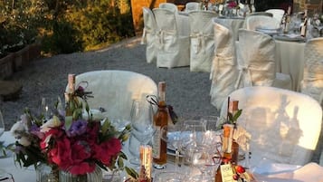 Outdoor banquet area