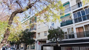 A multi-story residential building with balconies, a tree-lined street, and parked cars. - Cordobacourt la Ribera (Cordoba)