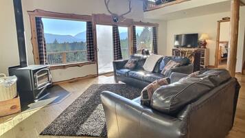 Smart TV, fireplace, DVD player, video library