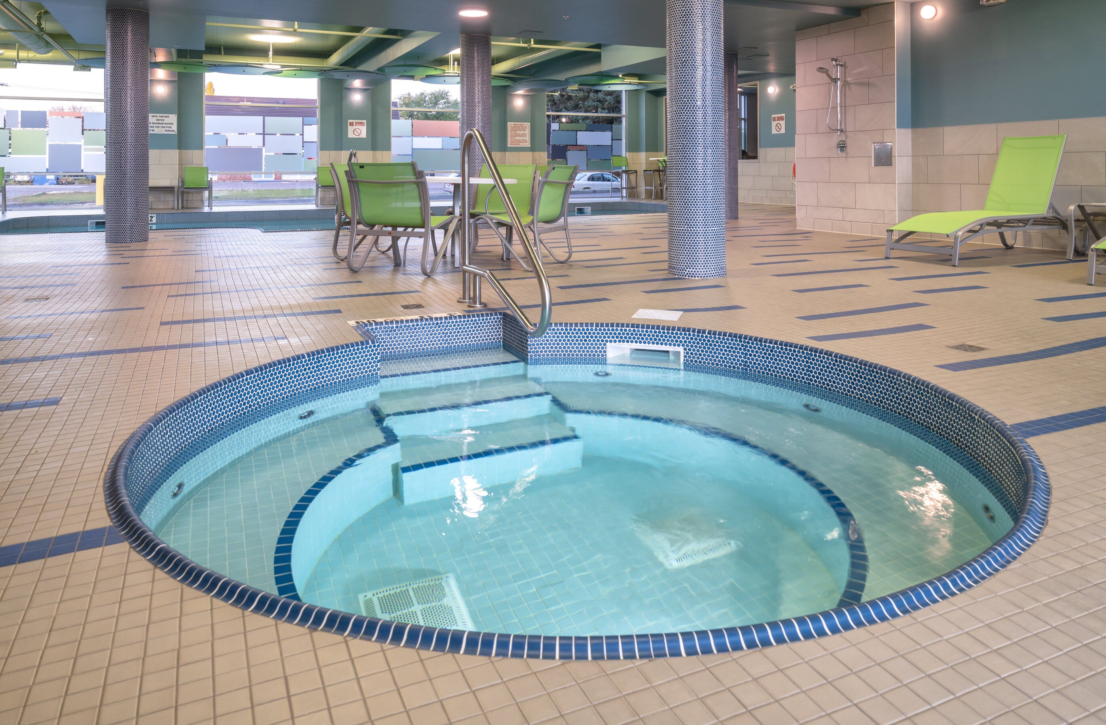 indoor pool, open 8:00 am to 10:00 pm, pool loungers