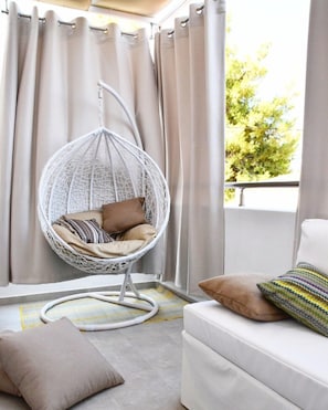 Appartement Deluxe, 1 chambre, vue sur la ville, rez-de-chaussée (Harmony) | Balcon