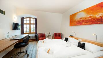 Superior Double Room | Hypo-allergenic bedding, desk, blackout drapes, iron/ironing board