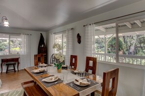 House, 3 Bedrooms | Private kitchen | Dining tables - Ferns & Frogs Forest Hale 3 Bedroom Home by RedAwning (Volcano)