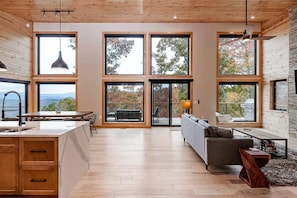 Interior - Azalea Creek Falls - Free Whitewater Rafting + Modern Cabin + Breathtaking View (Bryson City)