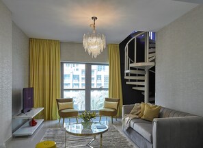 Premium Apartment, 2 Bedrooms, Terrace | Living area | Flat-screen TV - Dream Inn Claren Downtown With Private Terrace (Dubai)