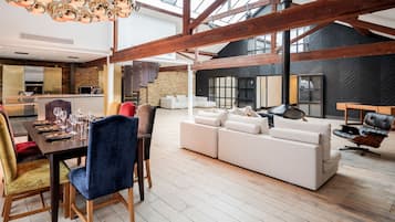 Exclusive Apartment, River View (Metro 607) | Living area | Flat-screen TV, fireplace