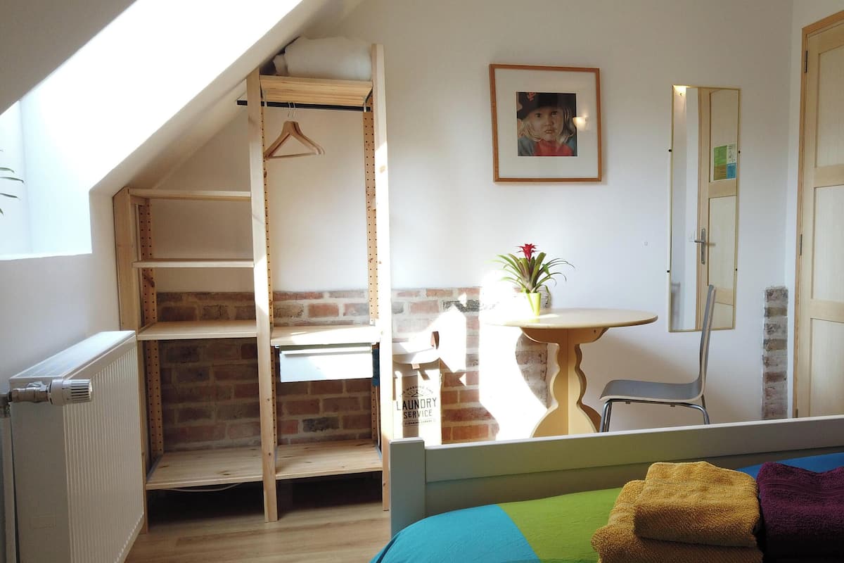 Desk, blackout curtains, soundproofing, free WiFi