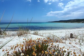 På stranden