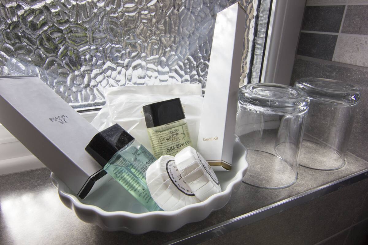 Bathroom amenities | Hair dryer, towels, toilet paper