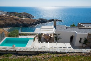 Outdoor pool - VILLA BEAUTIFIS | in Kea, 4BDR/7prs, sea water pool, lovely seaview (Kea)