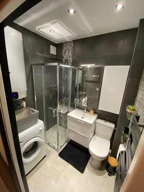 Dusche, Haartrockner, Toilettenpapier