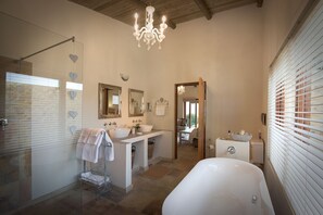 Shower, free toiletries, hair dryer, bathrobes - Rouxwil Country House (Villiersdorp)