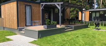 Modern mobile home with barrel sauna and whirlpool (WA104)