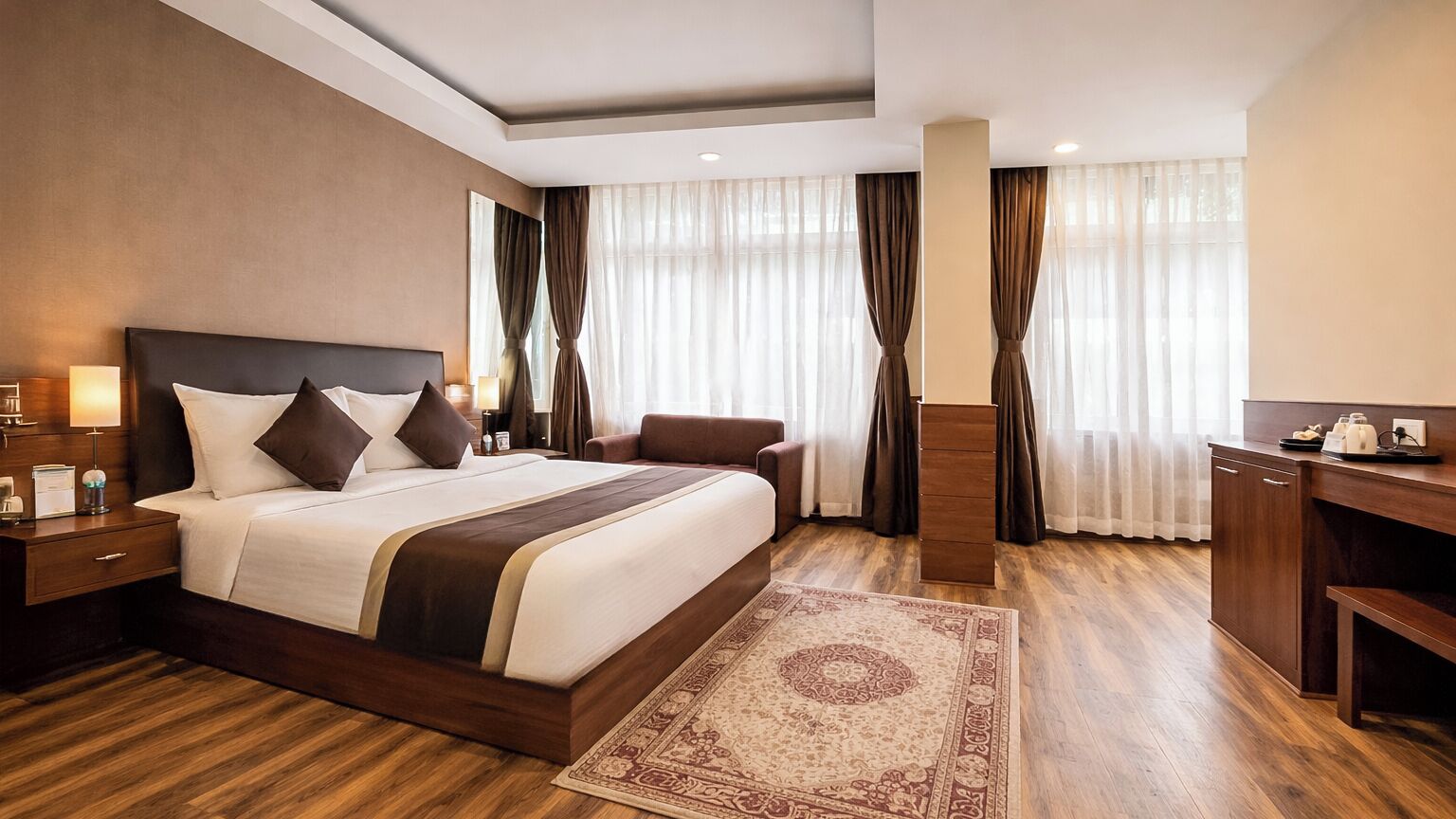 Premium-dobbeltværelse | Premium-sengetøj, skrivebord, lydisolering, gratis Wi-Fi