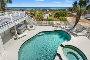 Pool - Vacation in style! Beautiful oceanfront home w/priv pool, game room, complete vacay & fun paradise (North Myrtle Beach)