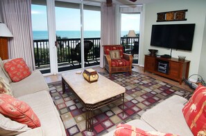 Flat-screen TV, DVD player