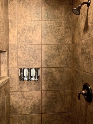 Hair dryer, towels, toilet paper