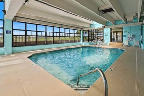 Indoor pool - Fabulous oceanfront views from this beautiful family condo w/pool, hot tub-steps from the sand (North Myrtle Beach)