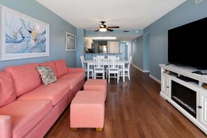 TV, DVD player - Fabulous oceanfront views from this beautiful family condo w/pool, hot tub-steps from the sand (North Myrtle Beach)