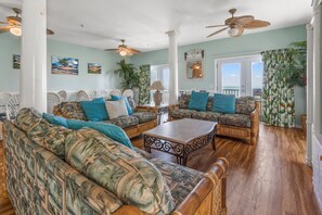 TV, video games, DVD player, foosball