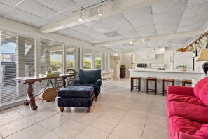 TV, DVD player, stereo