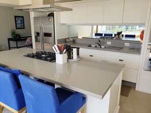Penthouse, 2 Bedrooms | Private kitchen | Fridge, microwave, oven, stovetop