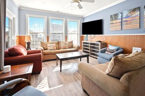 TV, DVD player, table football