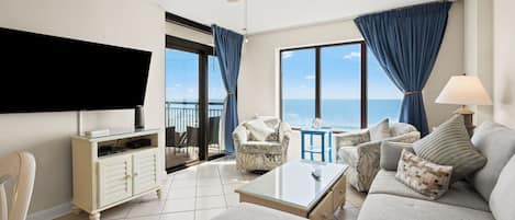 TV, DVD player, stereo