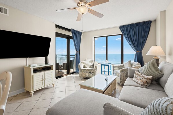 TV, DVD player, stereo