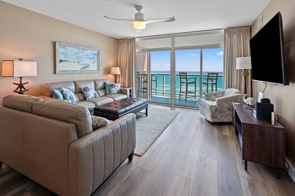 TV, DVD player, stereo