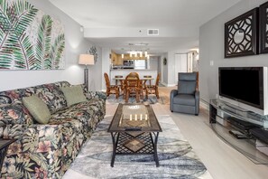 TV, DVD player, stereo