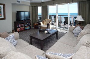 Flat-screen TV, DVD player