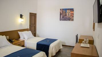 Desk, free WiFi, bed sheets