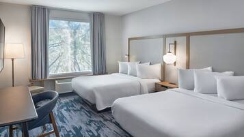 Room, 2 Queen Beds, Non Smoking | 1 bedroom, desk, laptop workspace, soundproofing